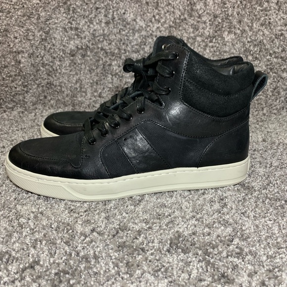 Vince men’s Adam black leather high- top sneakers - Picture 5 of 6